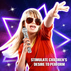 Sanwuta Fake Microphone Prop Sparkly Bling Rhinestones Plastic Play Microphone Pretend Glitter Bedazzled Mic for Cosplay Party Costume(Leopard)