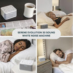 Serene Evolution 30 Sound White Noise Machine - Sleep Machine for Adults, Baby With Rain, Ocean, Pink Noise - Brown