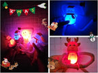 Christmas LED Pop Tubes Light Up 4 Pcs Sensory Fidget Toys, Telescopic Suction Cup Santa Toys Autism Christmas Party Favors Game Prizes Goody Bags Stocking Stuffers Treats for Kids 3+ (Christmas)