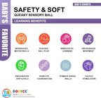 Soft Spiky Sensory Balls - No Hole Wheat Straw Soft Toys for Toddlers 1-3 Multicolor Bath Gifts Montessori Toys Baby Balls 6 to 12 Months, Swimming Pool Beach Shower Baby Toy