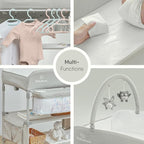 BabyBond Portable Baby Changing Table, Foldable Diaper Changing Table Dresser Waterproof Height Adjustable Changing Station for Infant and Newborn(Beige)