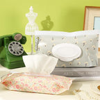 FEBSNOW 2 Pack Baby Wipes Dispenser, Portable Refillable Wipe Holder Baby Wipes Container Travel Wipes Case Reusable Wet Wipes Pouch (Floral)