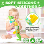 Baby Toys 0-6-12 Months, Musical Stuffed Animal Activity Soft Toys with Multi-Sensory Crinkle,Rattles and Textures,Infant Tummy Time Toys for Newborn Boys Girls,Dinosaur,Green