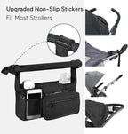 Momcozy Universal Stroller Organizer with Insulated Cup Holder Detachable Phone Bag & Shoulder Strap, Fits for Stroller like Uppababy, Baby Jogger, Britax, BOB, Umbrella and Pet Stroller
