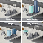 NiHome Silicone Water Bottle Drying Racks Set of 3 with Drip Tray,Cheese Style for Faster Drying,Bottle Dryer Racks Fit for Stanley YETI Cups Owala Sports Bottle Baby Bottle Thermoses Mugs