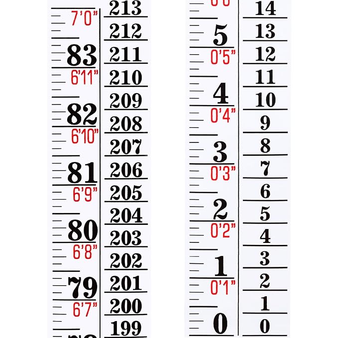 Tatuo Growth Chart Wall Labels Height Indicator Tape Ruler Growth Chart Decor Height Indicator Adhesive Ruler for Home Room Measuring(White)
