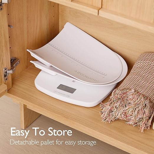 Momcozy Baby Scale, Multi-Function Scale for Body Weight&Height Measurement, Large Capacity for Toddler&Children&Pet&Adult, Perspectives Switch, Removable Tray, 5 Units, Digital LED Screen, Auto-Off