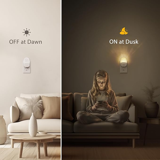 Bubble Night Light Plug in, LED Acrylic Night Light, 2 Pack, Decorative Dimmable Nightlight Dusk to Dawn Sensor, Soft 3000K Warm Nightlight for Bathroom, Hallway, Bedroom