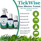 3 Moms Organics TickWise | DEET- Free, Tick and Insect Repellent | Plant Based Essential Oils and All Natural Ingredients | Safe for Kids, Adults, Dogs and HorsesTrio 8oz,4oz,2oz