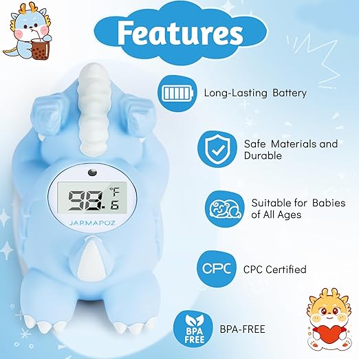 Baby Bath Thermometer – Floating Bathtub Thermometer for Newborn – Accurate Water Temperature Sensor in Fahrenheit & Celsius – Safe Bath Toy for Infants
