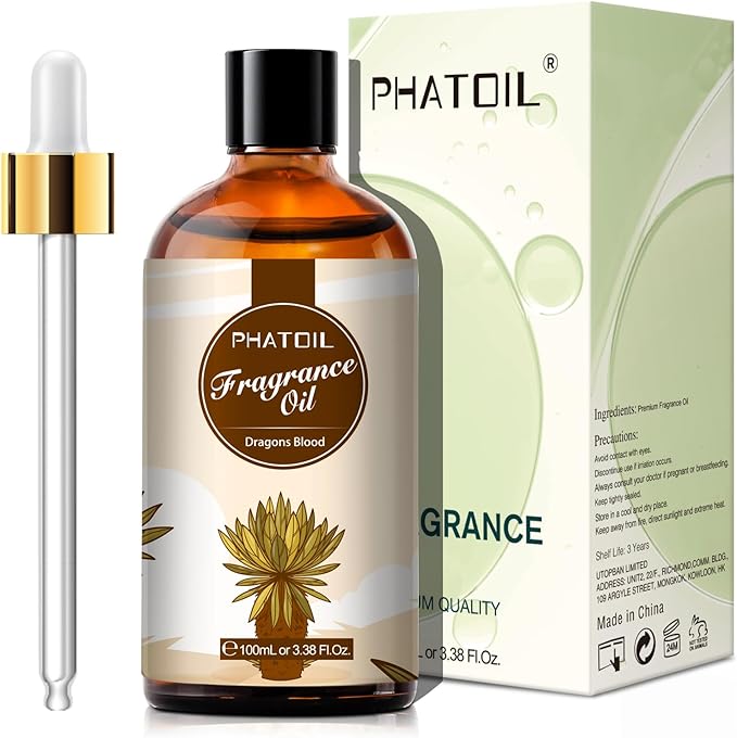 PHATOIL 3.38FL.OZ Dragons Blood Fragrance Oils for Aromatherapy, Essential Oils for Diffusers for Home, Perfect for Diffuser, DIY Candle and Soap Making, DIY Scented Products - 100ml