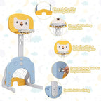 Costzon Kids Basketball Hoop, Toddler Sports Activity Center w/ 5 Adjustable Height Levels, Basketball Soccer Golf Game Set, Indoor Outdoor Basketball Hoop Set Gift for Baby Infant