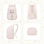 Corduroy Backpack Kids Backpack for Girls School Bags for Middle School Students Book Bag for Elementary Primary Kawaii Ita Backpack, Beige Strawberry