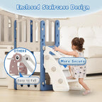 XJD 9 in 1 Toddler Slide Set, Kids Slide for Toddlers Age 1+, Toddler Climber Slide PlaySet with Basketball Hoop and Ball,Outdoor Indoor Playground for Toddlers 1-3 (Blue)