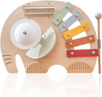 IEATFO 5-in-1 Musical Elephant Toy Set for Kids - Percussion Instruments with Xylophone, Cymbal, Guiro, Castanet & Chime | Portable Early Learning Toy, Toddler Educational Gift