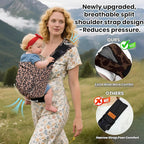 Baby Sling Carrier Adjustable Baby Sling 2025 Upgraded Toddler Sling Comfortable Baby Wrap Carriers Ergonomic-Designed, Travel Friendly Carrying 10-45 LbsLeopard