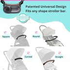 Swanoo Universal Stroller Snack Tray | Compatible with Nuna | Stroller Cup Holder | Silicone Arms Grip Bumper Bar | Stroller Tray Attachment with Cups Holder for Baby Toddler | Stroller Accessories