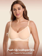 HBselect 3Pack Nursing Bras for Breastfeeding Seamless Scalloped Maternity Bras for Pregnancy Ultra Comfort Sleep Bras