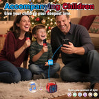 Mini Karaoke Machine for Kids Birthday Gifts 4 5 6 7 8 9 10 11 12 Year Old Girl Boy Singing Electronic Toys Bluetooth Speaker with 2 Wireless Mics Fun Voice and LED Lights Christmas Party