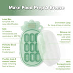 Haakaa Silicone Nibble Freezer Tray -Breastmilk Teething Popsicle Mold - Baby Fruit Food Feeder Teether Tray - Baby Food Maker - Ice Cube Tray - 4 Months+ Babies - BPA Free Silicone -Green