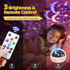 Unicorn Night Light for Girls, Unicorn Room Decor for Girls Bedroom, Star Projector, Remote+Dimmable Little Mermaid Toys, 360° Silent Rotation, Princess Night Light
