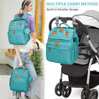 KABAQOO Diaper Bag Backpack with Detachable Changing Station, Large Capacity Baby Diaper Bags for Boys & Girls, Baby Registry Search Stuff & Shower Gifts, Newborn Essentials Must Haves, Lake Blue