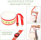 Kids Drum Set with Adjustable Strap: Toddler Musical Instrument for Ages 3-5, Wearable Drum Kit with Drumsticks, Educational Percussion Toy for Rhythm Music Development (Red)