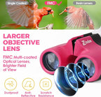Binoculars for Kids, Toys for 3-12 Year Old Girls and Boys, Bird Watching Hiking 4 5 6 7 8 9 Year Old Girl Boy Christmas Birthday Gifts, Outdoor Toys for Kid Set with Magnifying Glass & Compass
