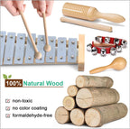 LOOIKOOS Toddler Musical Instruments International Natural Wooden Music Set for Toddlers and Kids - Eco Friendly Preschool Educational Musical Toys with Storage Bag