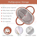 COMSE Large Baby Diaper Caddy Organizer for Girl Boy, Car Caddy with Handles, Cotton Rope Basket for Changing Table, Nursery Organizer, Gift for Baby Shower and Registry Must Have, Autumn Glaze