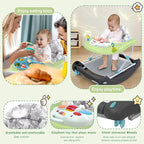 5 in 1 Foldable Baby Walker, Activity Baby Walker-Baby Bouncer, Rocker, Activity Center,Seat and Push Walker,Detachable Trampoline Mat, Adjustable Speed Rear Wheels and Height,Ages 6-18 Months(Green)
