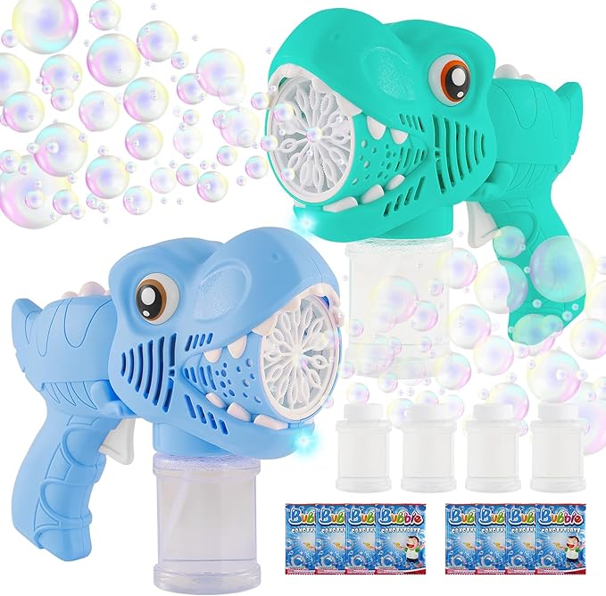 Onory 2 Pack Bubble Gun Machine for Kids, Bubble Gun with Bubble Solutions for Boys Girls, Bubble Blaster for Summer Toy, Party Favors, Outdoor & Indoor Activity, Birthday Gift, Bubble Blower