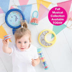 Edushape First Birthday Gift Set - Baby Musical Instruments & Toddler Music Set - Music Toys Baby Gift – Includes Hand Drum, Rain Stick, Shakers, Bell - Interactive Toddler Music Toys for Toddlers 1-3
