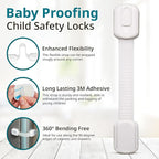 Original Cabinet Locks Baby Proofing (6 Pack Black) - Child Locks for Cabinets and Drawers - Door Locks for Kids Safety and Fridge Lock for Child Proofing