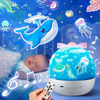 PIKOY Kids Toys for Girls Gifts, 15 Films Light Projector for Girls Toys Age 6-8, 15 Soothing Music for Kids Toys 0-10,Star+Unicorn+Princess+Mermaid Projector Toddler Girl Toys, 1 Year Old Girl Gifts