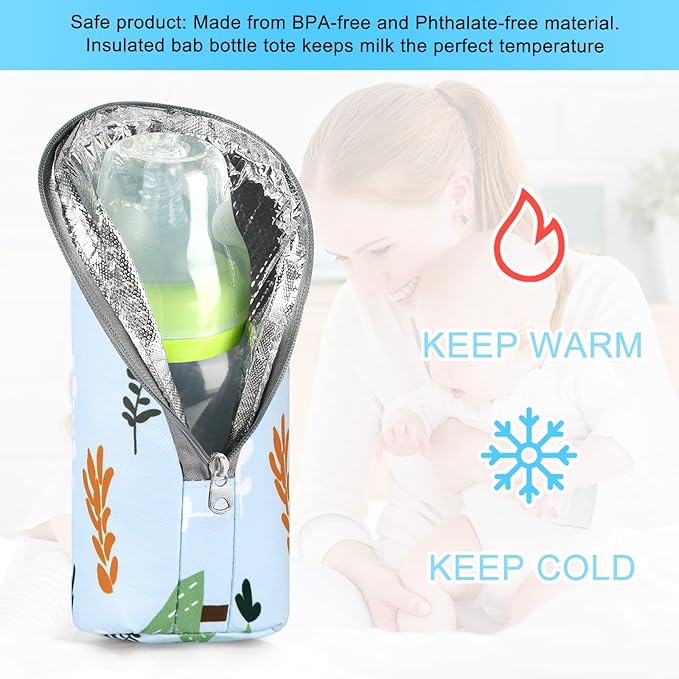 Accmor Baby Bottle Cooler Tote Bags, Insulated Breastmilk Cooler Bag, Nursing Bottle Warmer Bag for Nursing Mom Daycare Travel