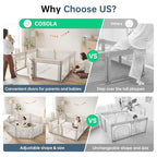 Baby Playpen,Large Play Pen for Babies and Toddlers with Door 79x71 Inch, Adjustable Playpen Non-Slip Suction Cups Base Safe and Sturdy, Indoor Outdoor Playard,Black