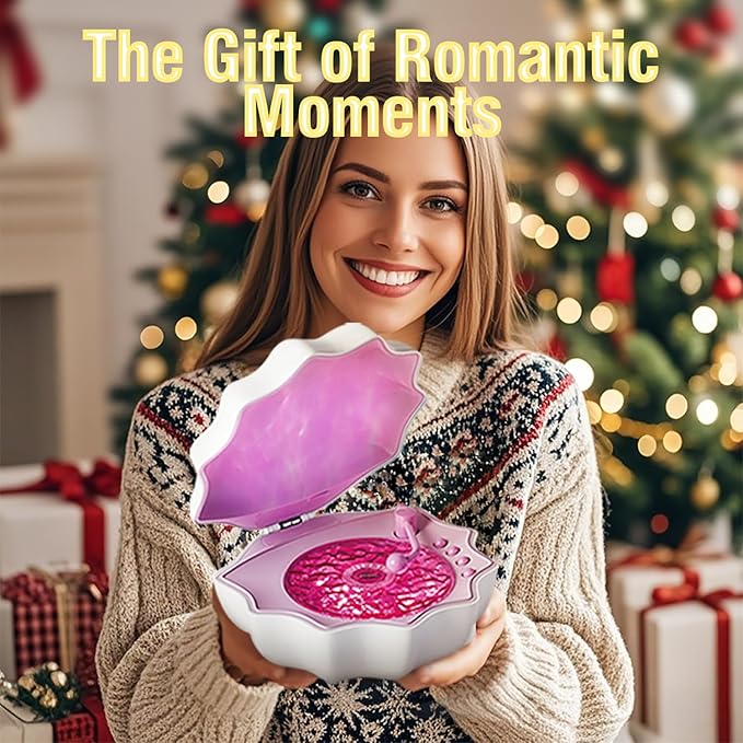 Northern Lights Projector, Night Light Projector for Bedroom Built-in Bluetooth Speaker, White Noise, Shell Night Light for Room Decor/Gift for Kids/Party/Music/Relaxation/Birthday (Purple)