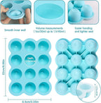 12x1.5oz Baby Food Freezer Tray with Clip Lid Light Green | Food Grade Silicone Storage Containers for Purees & Vegetables