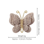 2 Pcs Butterfly Hair Bow Girl, Kid's Cute Hair Clips Barrettes Accessories for Infants Toddlers Baby Kids Fine Hair (Gray Beige)