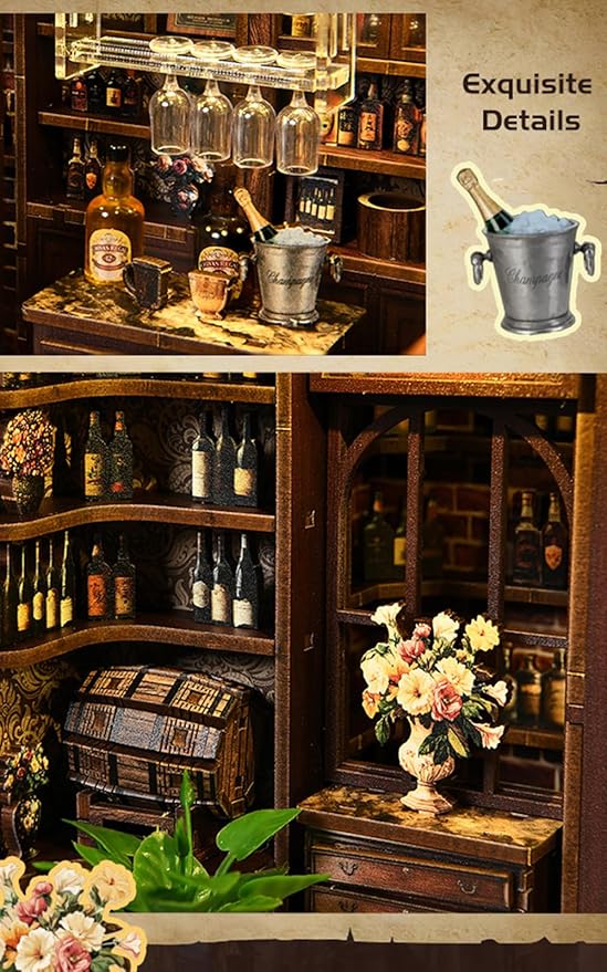 Lannso DIY Dollhouse Miniature Kit, Doll House Kit, Mini Handmade Wooden Dollhouse Toys for Adult Gift (AWO3-001)