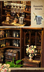 Lannso DIY Dollhouse Miniature Kit, Doll House Kit, Mini Handmade Wooden Dollhouse Toys for Adult Gift (AWO3-001)