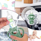 BUSOHA 3 Pack Silicone Sleeves for Dr. Brown's Glass Baby Bottles - Drop Protection Baby Bottle Sleeves Compatible with Dr. Brown's Newborn Glass Bottles with Silicone Handles,8 oz