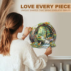 Wooden Puzzles for Adults, Fox Wooden Jigsaw Puzzle for Adults, 100 Piece Unique Animal Shape Wood Puzzles Adult, Birthday Party Gifts for Friends & Family Leisure Time Game Home Decor (S-8.5*8.1in)