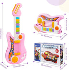Kids Guitar, Electric Toddler Baby Music Toys for Ages 2-4 with Piano Mode Strap and Lights Child Musical Instruments Ideal for 2+ Year Old Girls Boys Birthday
