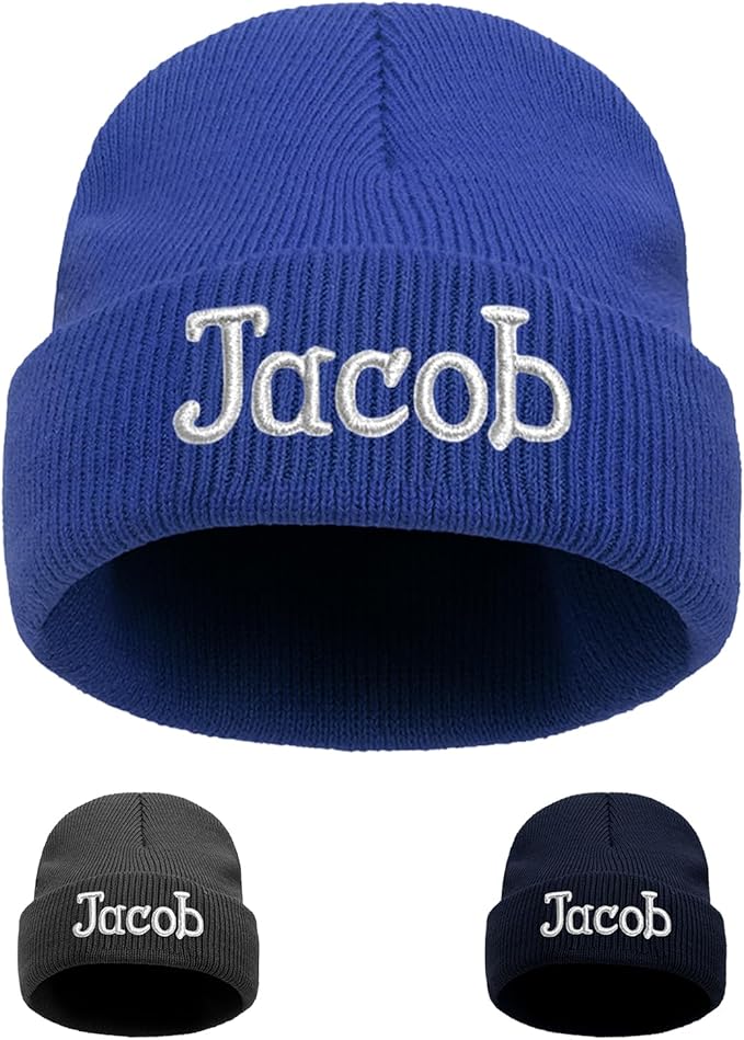 Custom Beanie Hats for Baby Girls Boys - Personalized Embroidered Beanies with Name for Infants Toddlers Adults
