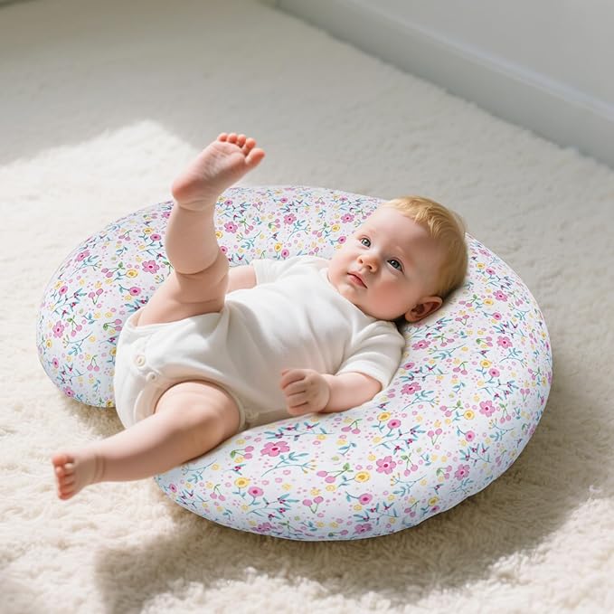 Baby Nursing Pillow for Breastfeeding, Adjustable Breast Feeding Pillow for Bottle Feeding, Breastfeeding Essentials for Mom and Baby Healthier Nursing, Removable Cover- Blooming Daisy