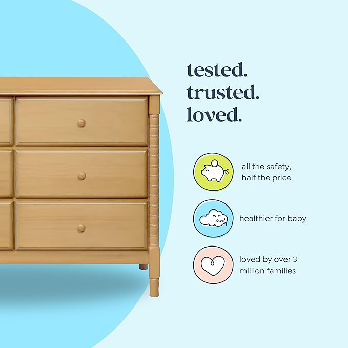 DaVinci Jenny Lind Spindle 6-Drawer Dresser in Honey