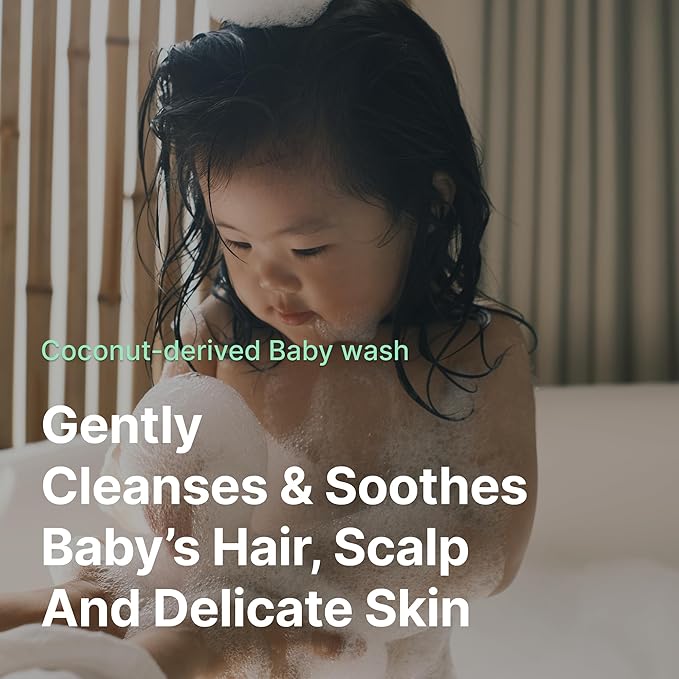 PURELU 3-in-1 Tear-Free Baby Shampoo Body Wash Face Cleanser, Baby Soap for Sensitive Skin, Vegan Body Wash, Hypoallergenic Fragrance Free (12.5 Fl Oz / 370ml)