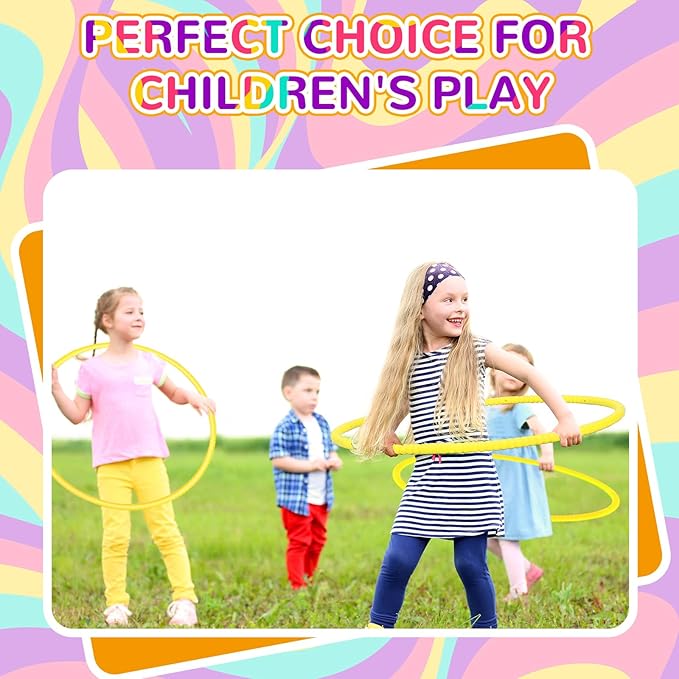 Shappy 6 Pcs Exercise Hoop Detachable Adjustable Plastic Toy Playground Toys Colored Hoop Circles for Teens Games Gymnastics Dog Agility Equipment Party Decor